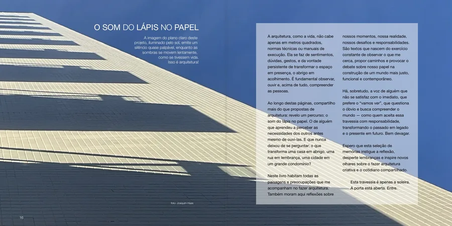 O som do lápis no papel — página do livro